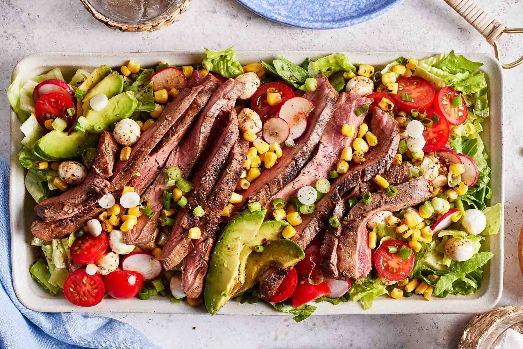 Grilled flank steak salad