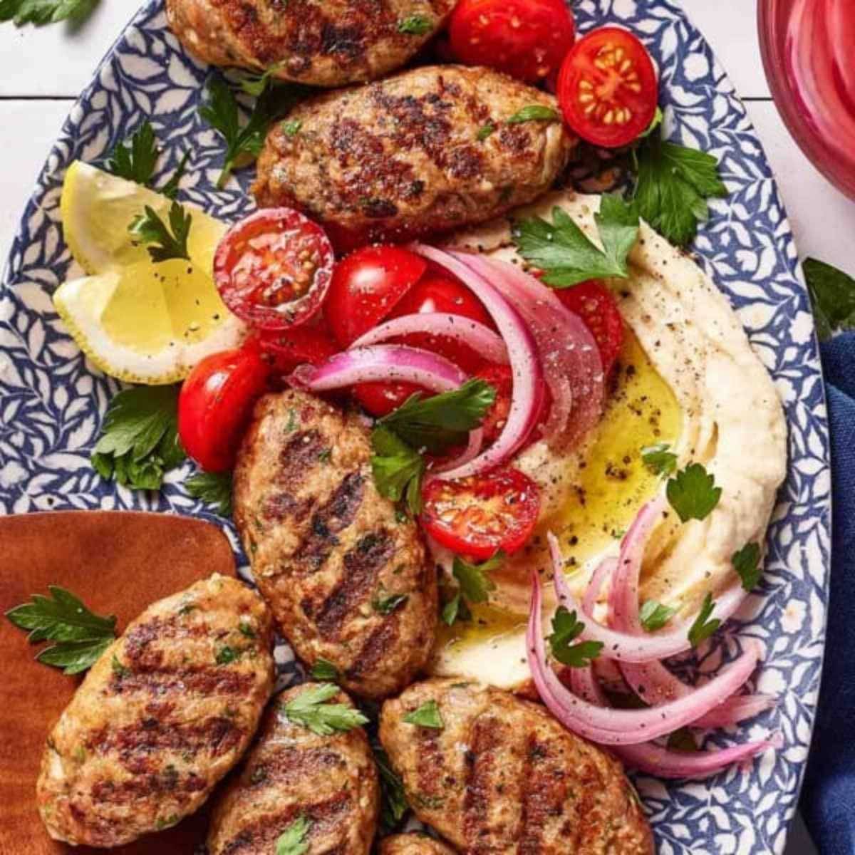 Chicken kofta on a plate