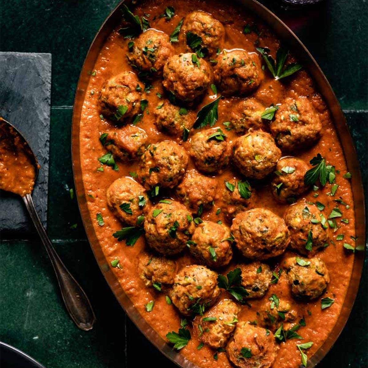 Zucchini turkey meatballs in a bowl