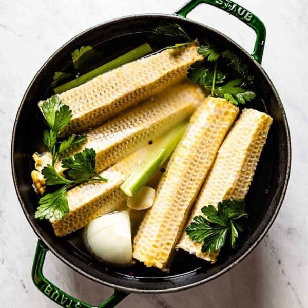 Corn stock in dutch oven