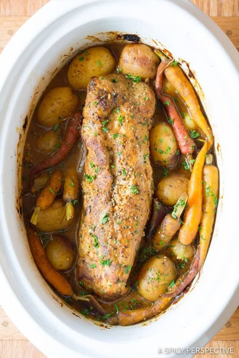 Crock Pot Pork Loin with Vegetables