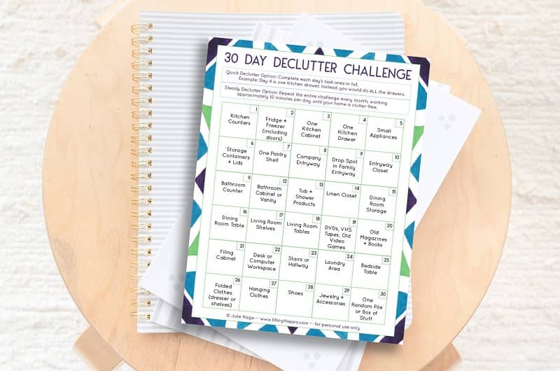 30 Day Declutter Challenge Free Printable