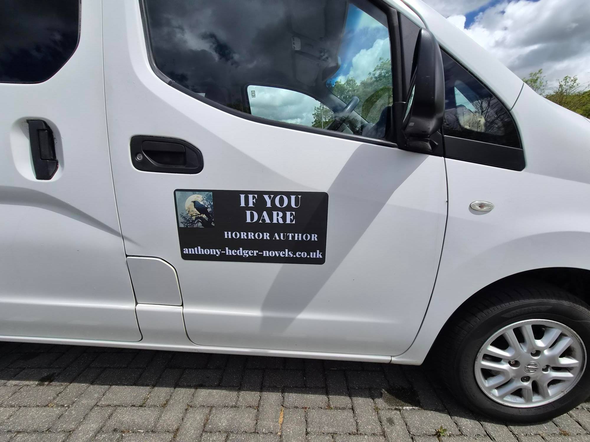 Author Magnet on Car Door