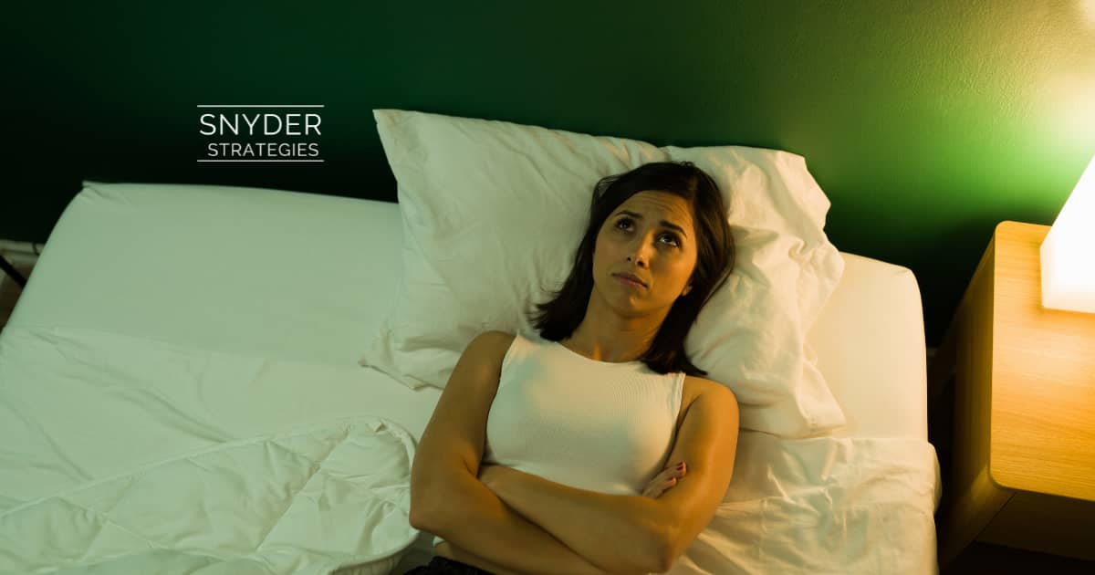 a woman who can't fall asleep