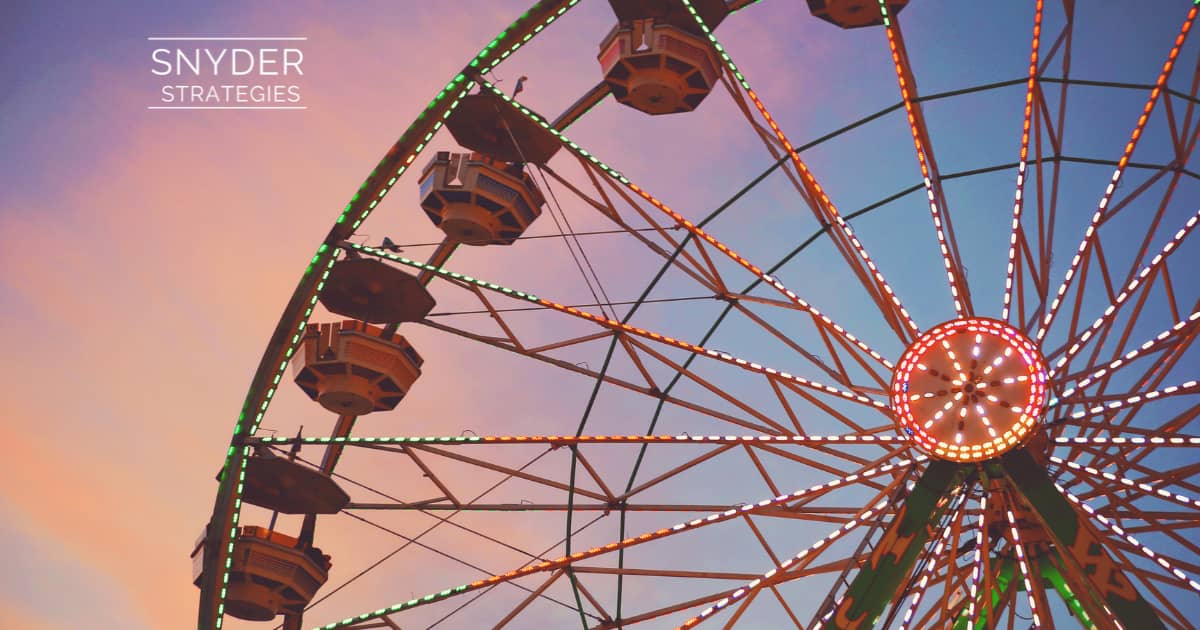 ferris wheel at sunset