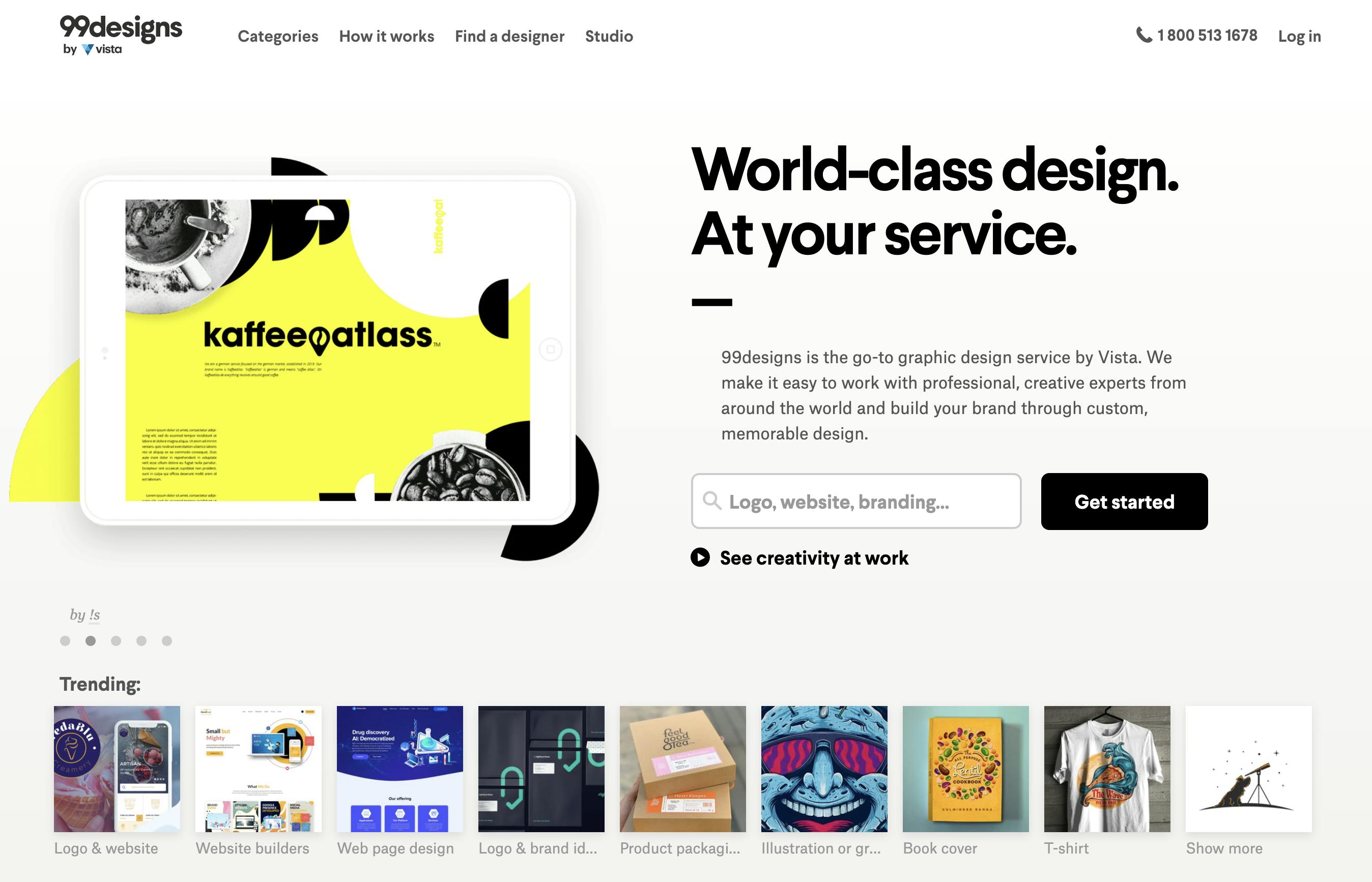 99 designs homepage