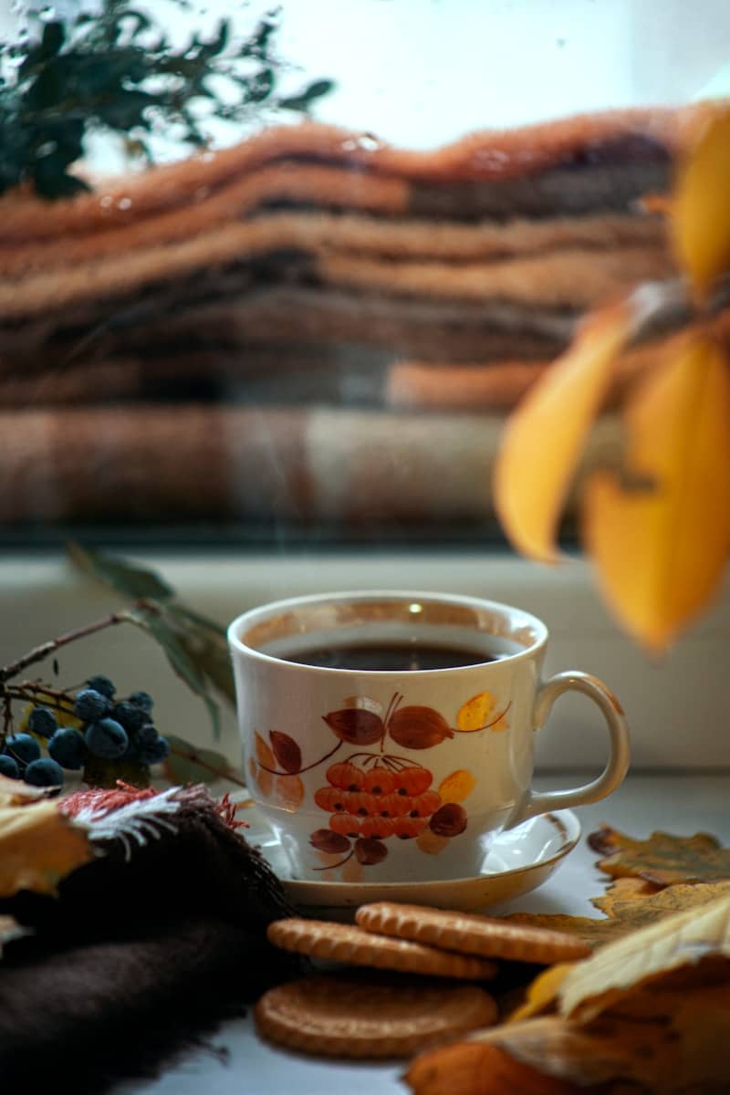 A cup of coffee sitting on top of a table