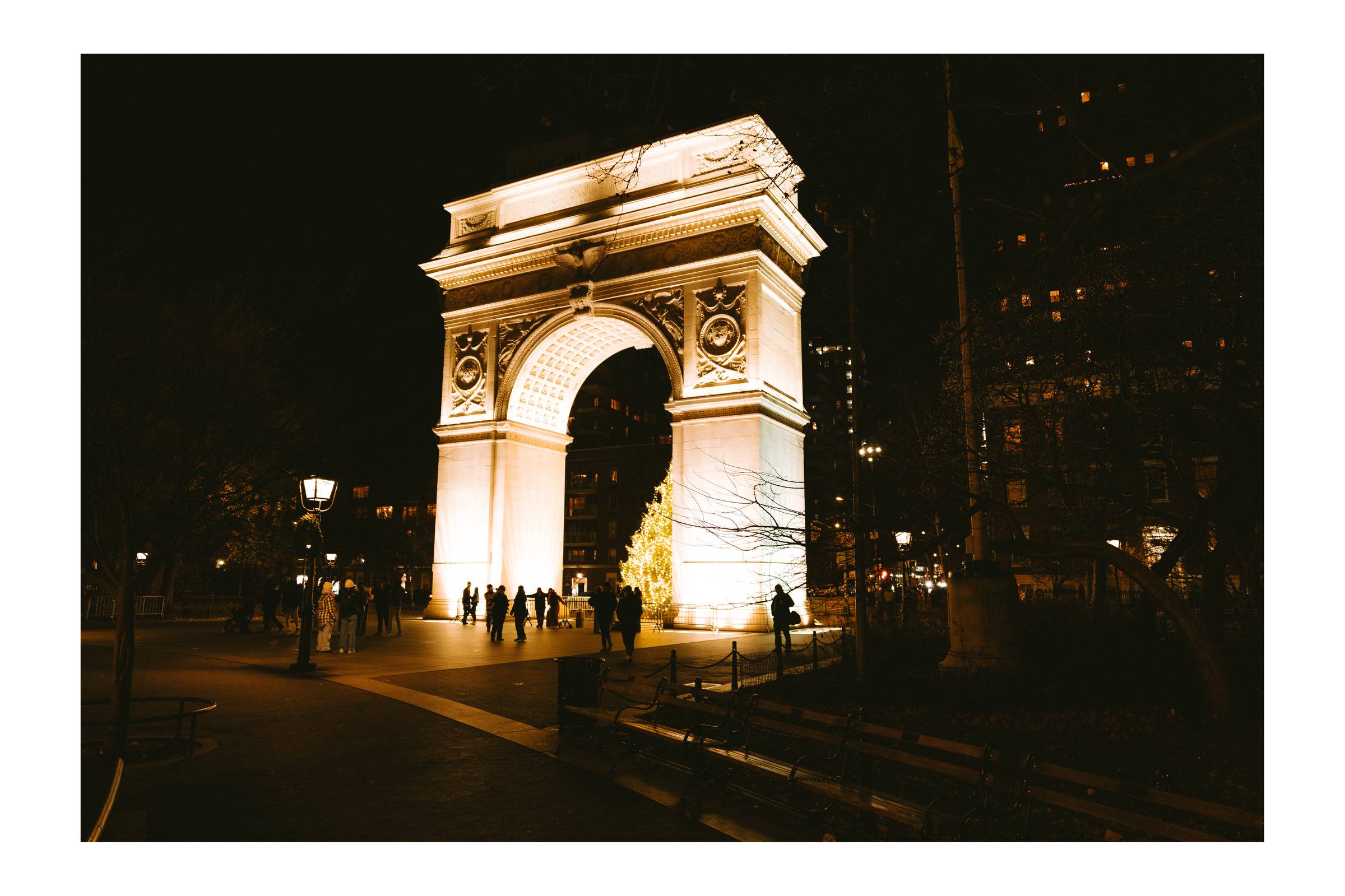 Washington Square Park at Night - Print