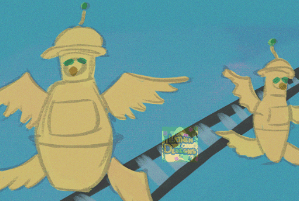 Showcase of a work in progress from this months stamp fans postcard to be released later this month. The image showcases two animatronics featured in a current novel that is being written.