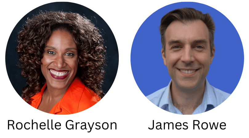 Headshots of Rochelle Grayson and James Rowe - Co-Founders of Circles of AI