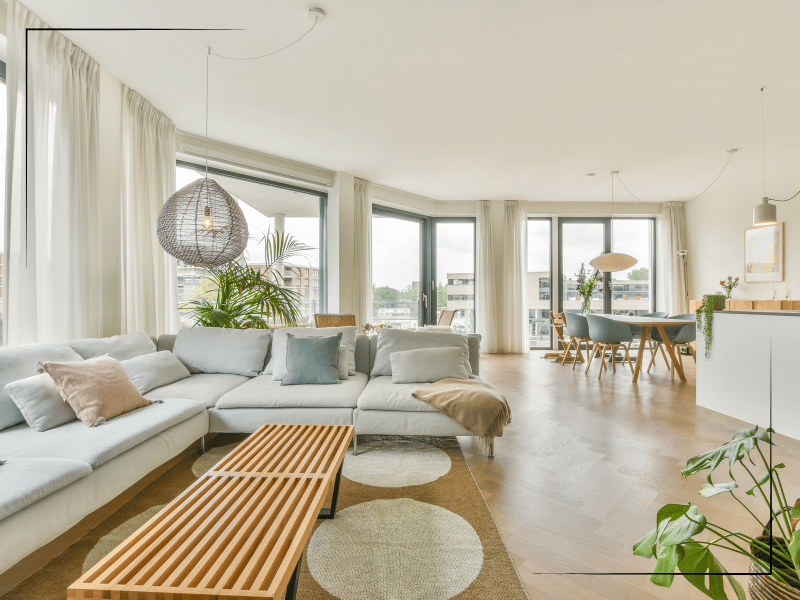 Calm organized living room