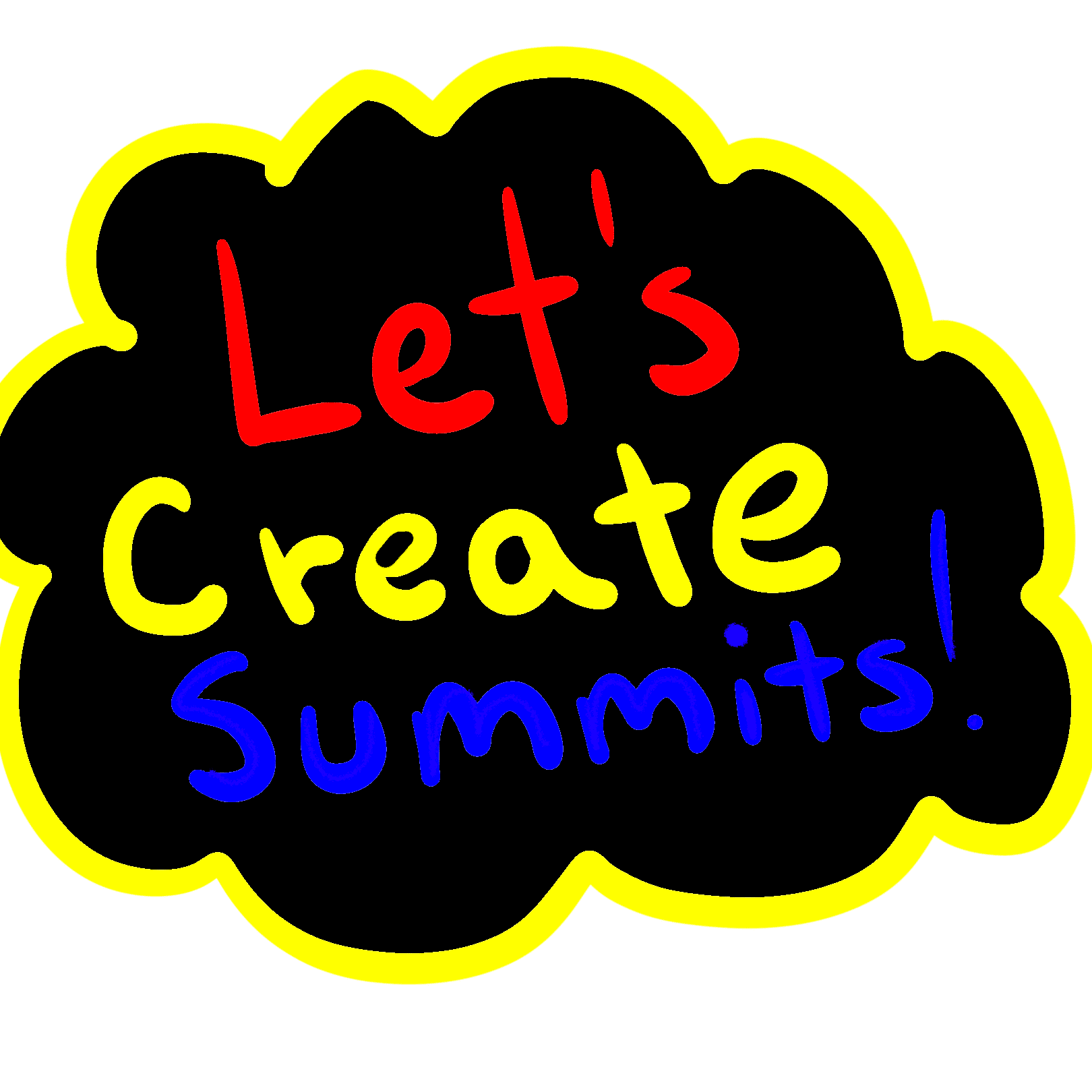 Let's Create Summits main logo with red, yellow, blue and black reading the company name