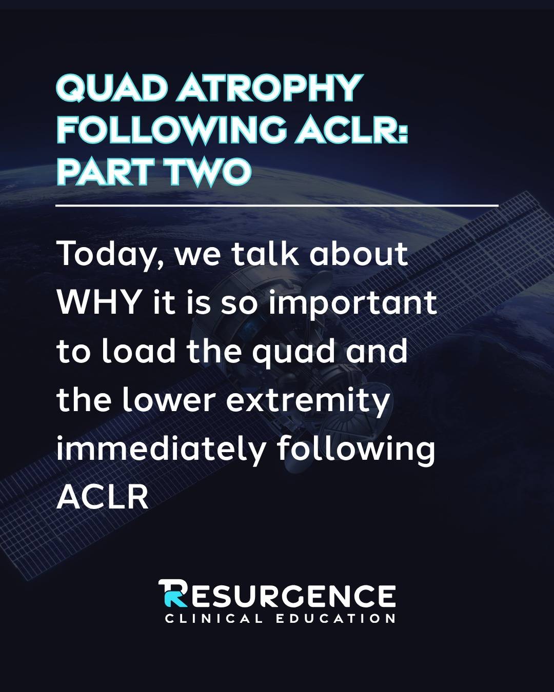 It is vital to find strategies to intelligently and appropriately load the quadriceps as quickly as possible following ACLR.

Atrophy occurs VERY quickly following ACLR, so time is of the essence.

I am a firm believer that if we can understand the WHY behind what we see clinically, we can be more precise and intentional with rehab.

Here, we discuss another mechanism that drives quadriceps atrophy: reductions in myogenic stem cell differentiation into myoblasts and myofibrils.
