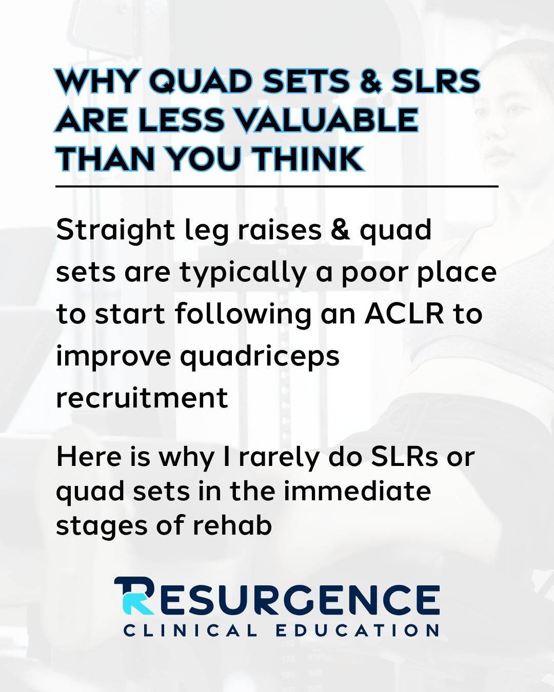 Quad sets and SLRs have historically been a staple in the immediate phase of rehab following ACLR. 

In reality, most people have to work towards these movements rather than immediately execute them due to a combination of neuromuscular and biomechanical factors. 

Once motor recruitment is improved, quad sets and SLRs can become valuable to improve and solidify control within a TKE position.

So, not poor exercises, usually just too difficult to perform correctly immediately following an ACLR.