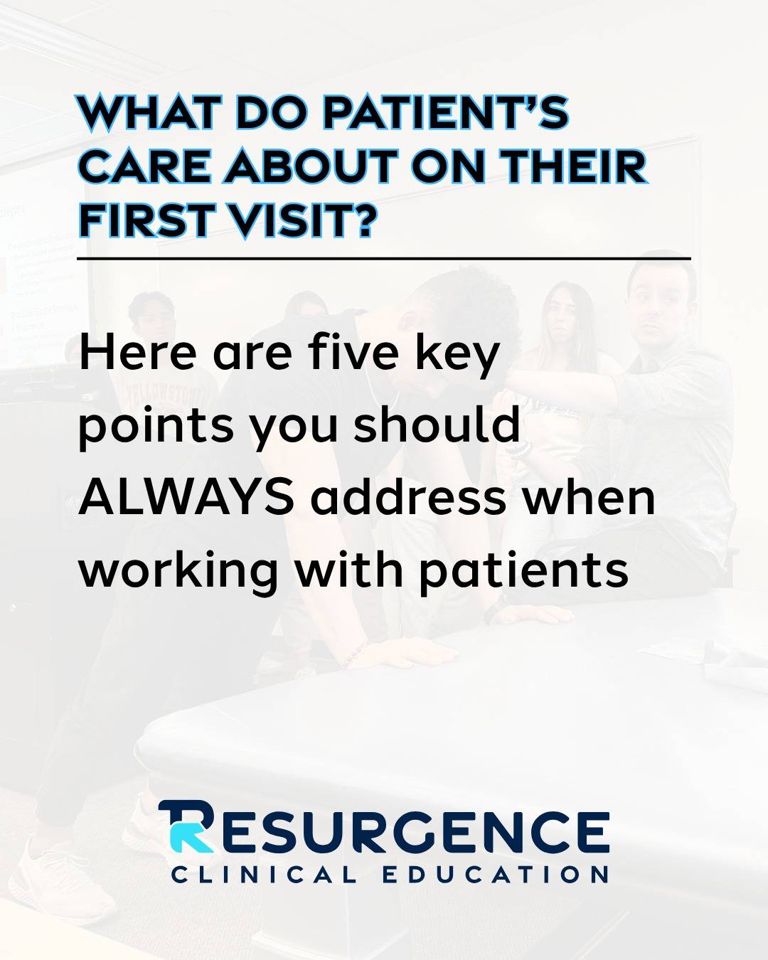 We are here to serve our patients, athletes, and clients to the best of our ability.

Wouldn't it be nice to know what our clients want and expect from their first session before they come in? 

A study by Subialka et al. in 2022 looked at just that and determined:

Patients appear to want to better understand their symptoms, how they can improve symptoms, what the clinician will do, and how long they will attend physical therapy.

Addressing these areas is a great first step in the process. 

Integrate them into your conversations and see the results for yourself!