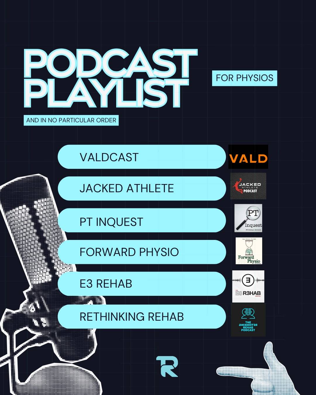 Staying up to date with the evidence is hard.

While I continue to read research, I find podcasts to be an invaluable way to learn from some of the best professionals in the world.

By no means is this an extensive list, but these podcasts are ones I regularly listen to in my own practice.

Comment below for any additional podcasts you find valuable!