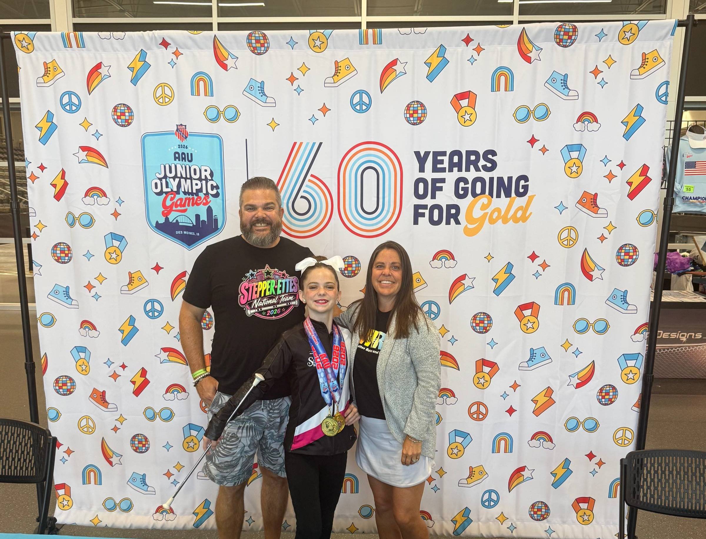 Nate and Family with two gold medals! 