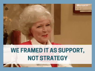 We framed it as support, not strategy