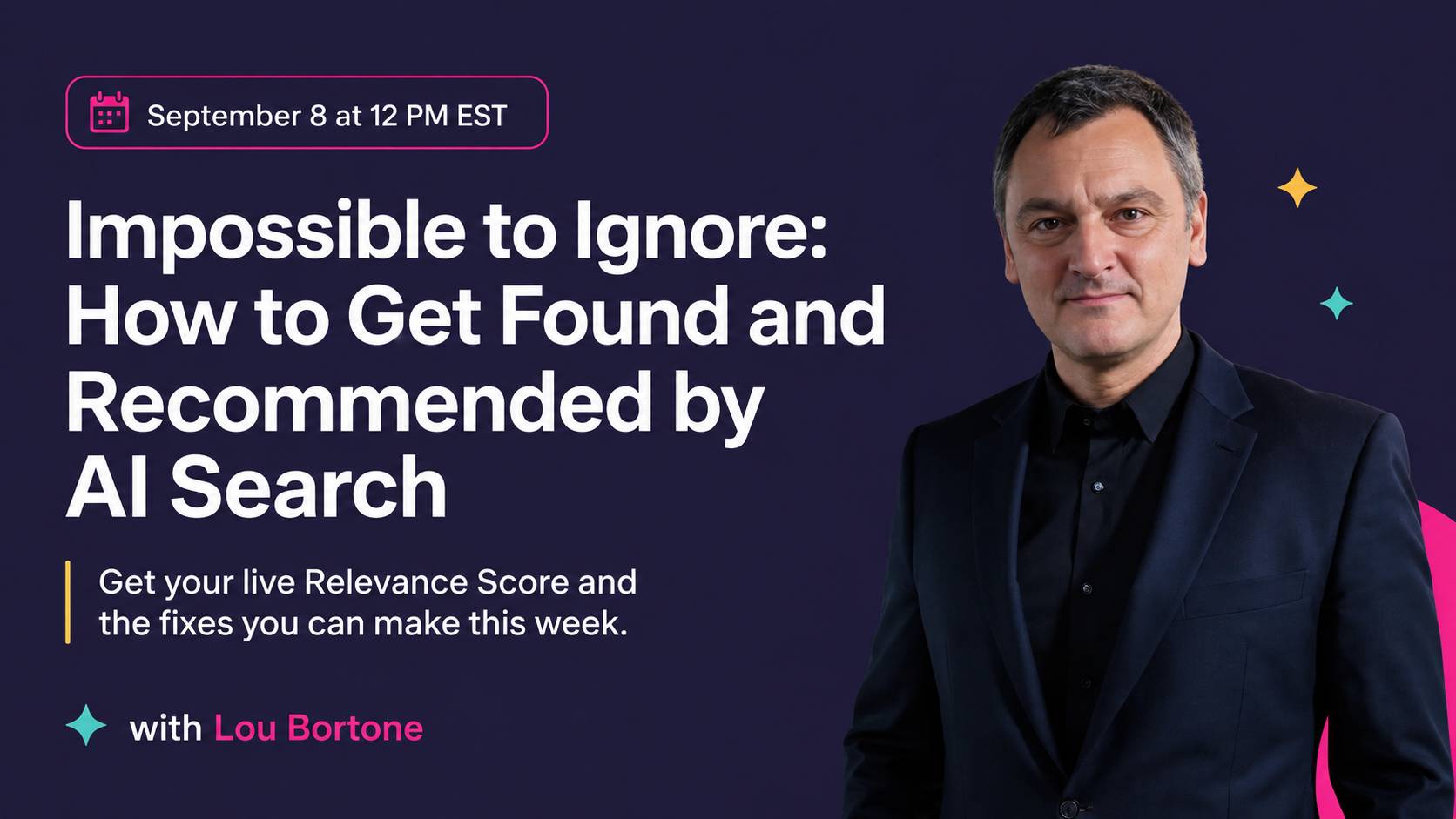 AI search training with Lou Bortone on September 8