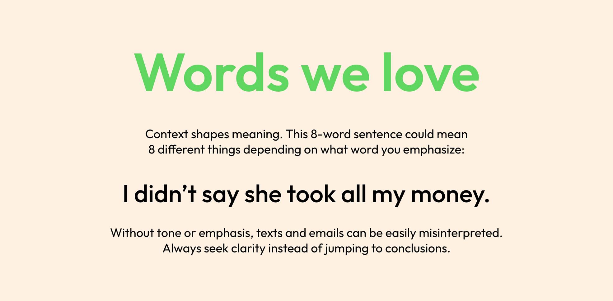 words we love - you are doing better than you think