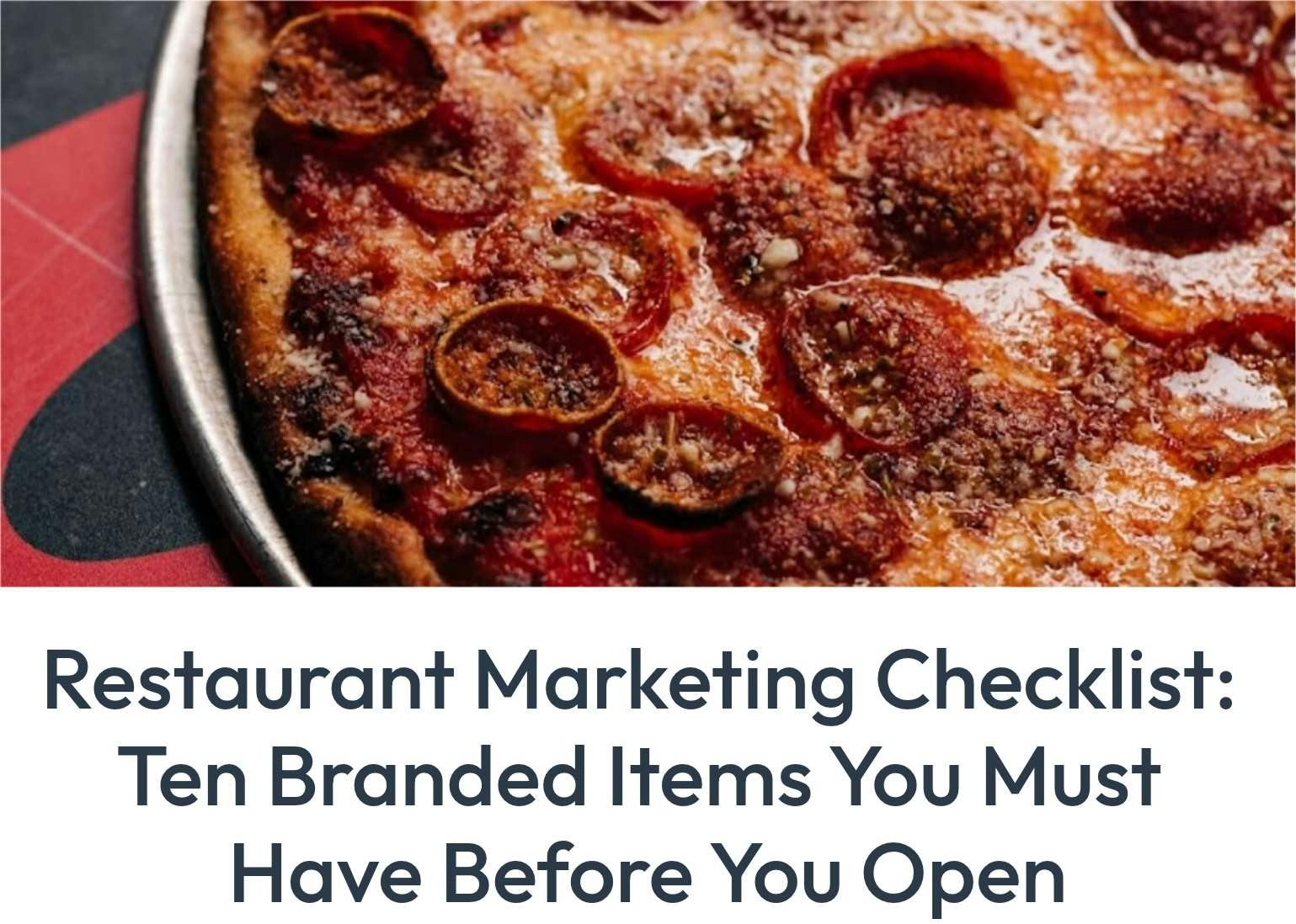 picture of a pizza with a blog post for restaurant checklist