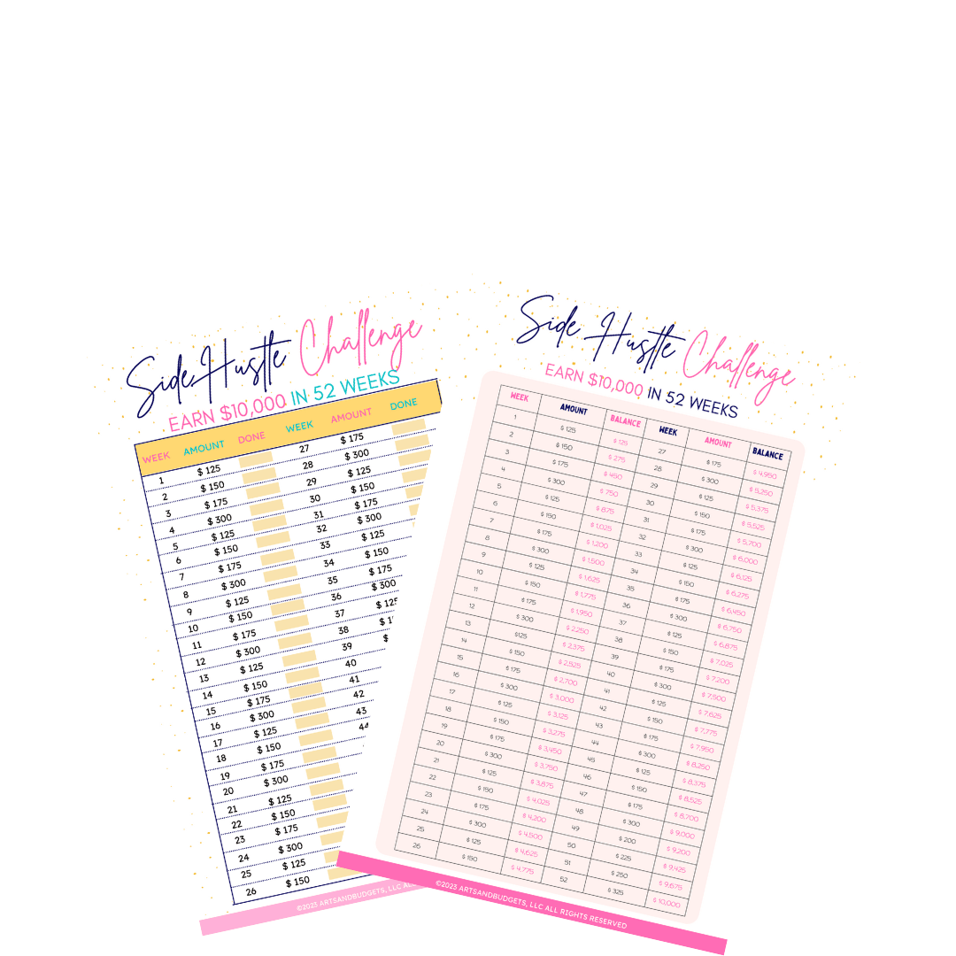 Side Hustle Challenge Printables