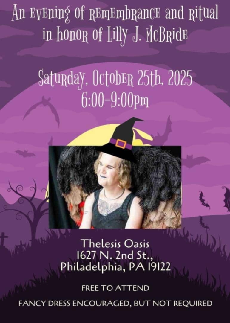 Poster for Lilly McBride's Memorial Ritual service