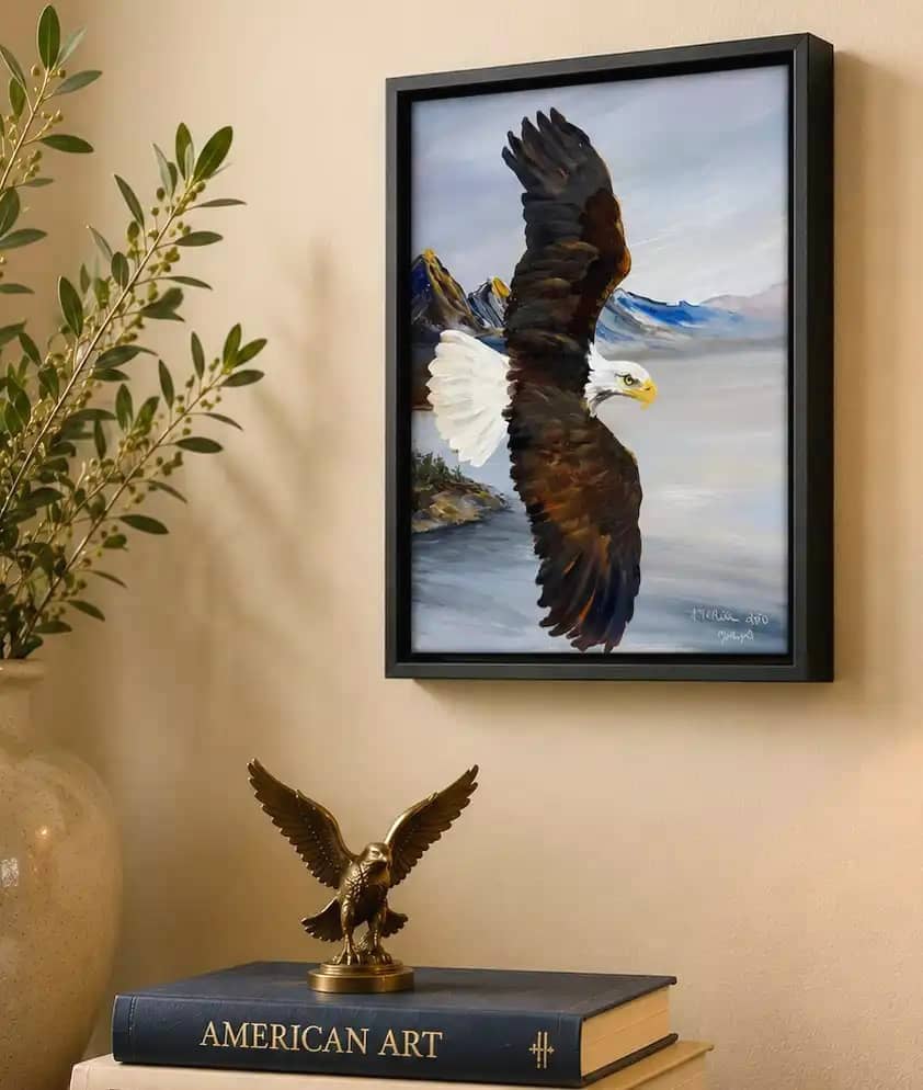 Mollys Fine Art Original Oil Painting Bald Eagle America 250