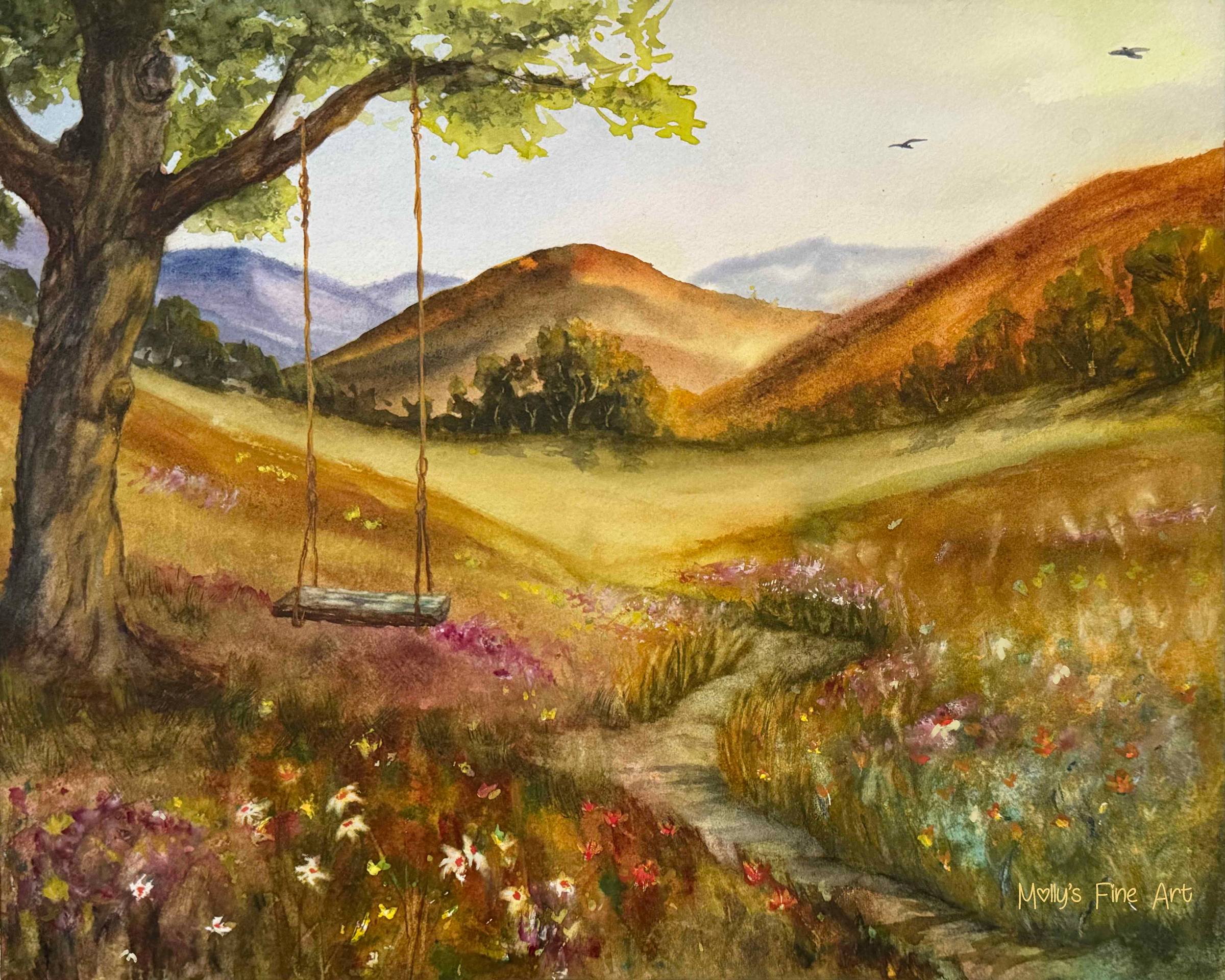 Mollys Fine Art Watercolor Landscape Tutorial