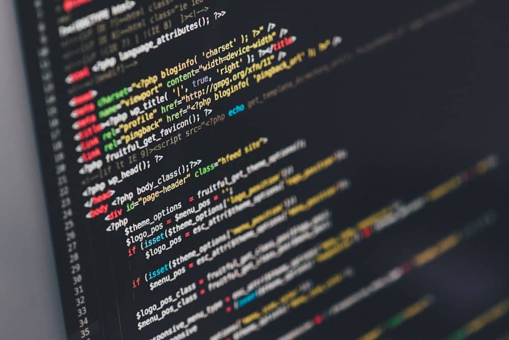 Code on a screen