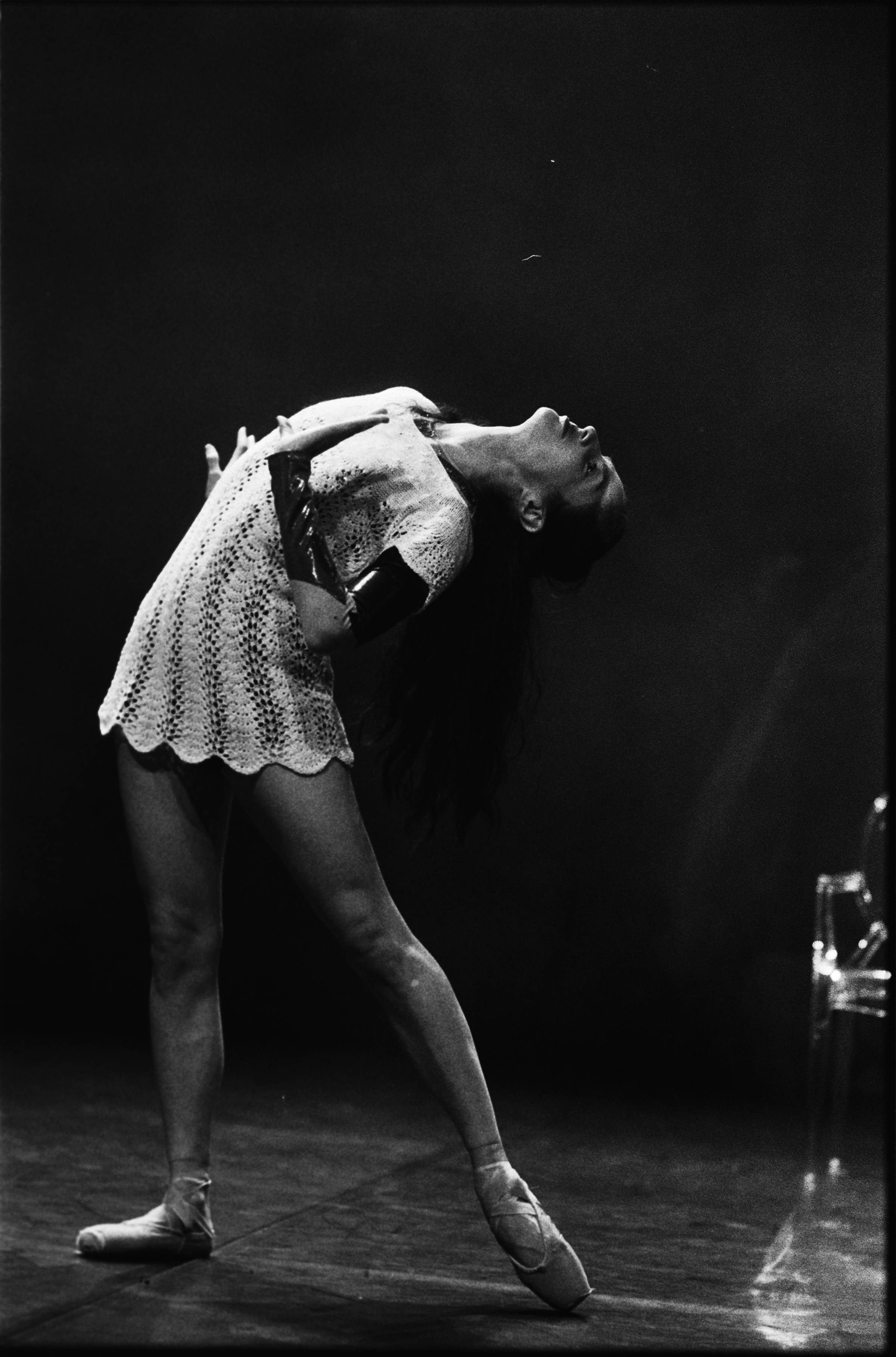 a dancer in black and white