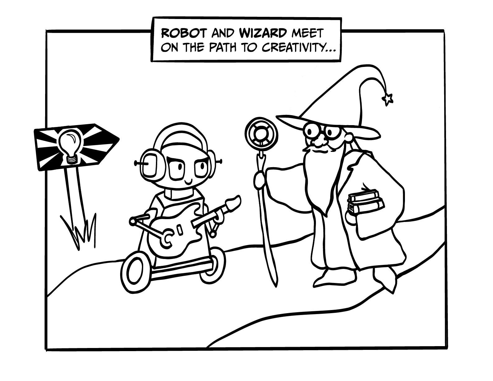 Robot & Wizard begin their creative journey.