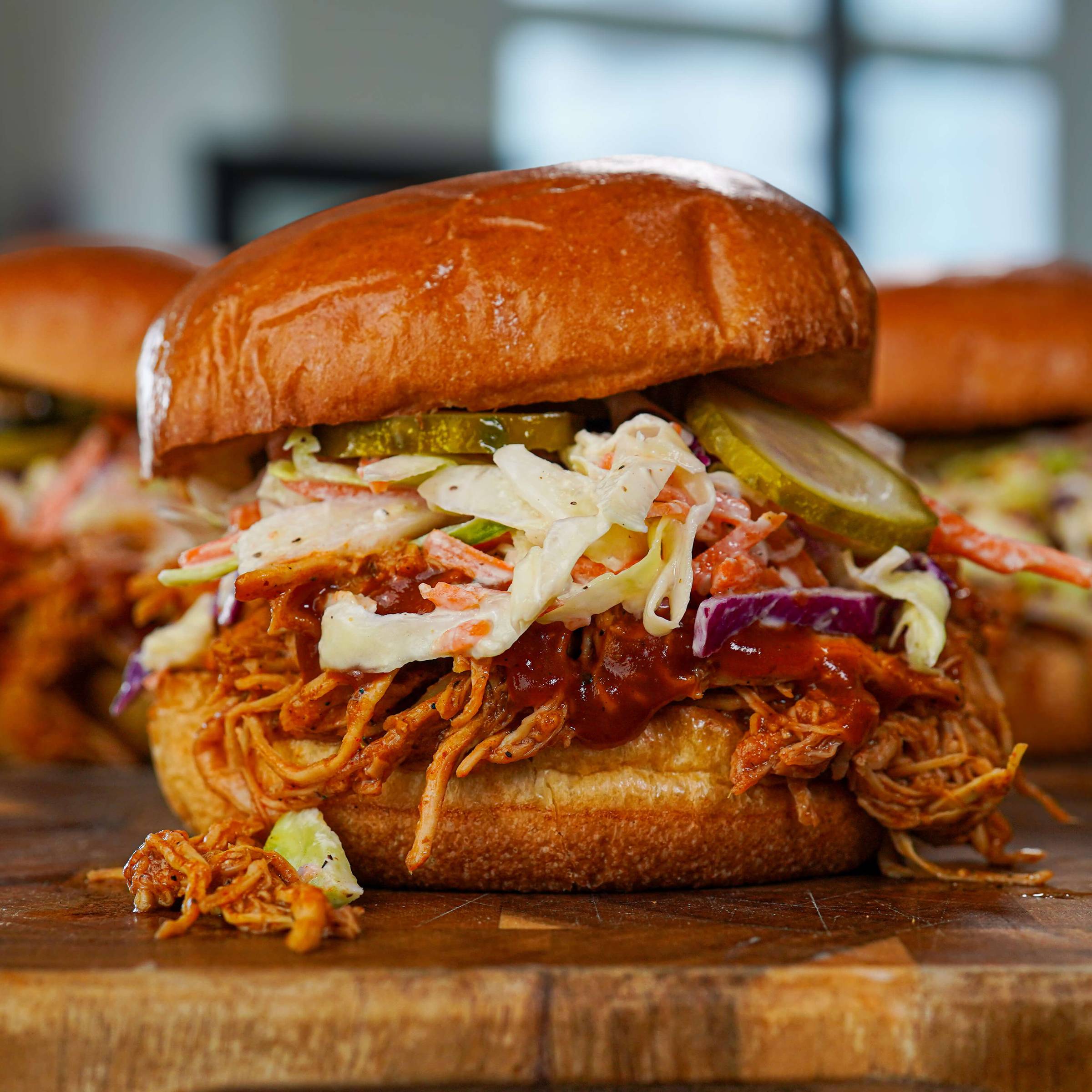 pulled chicken sandwich