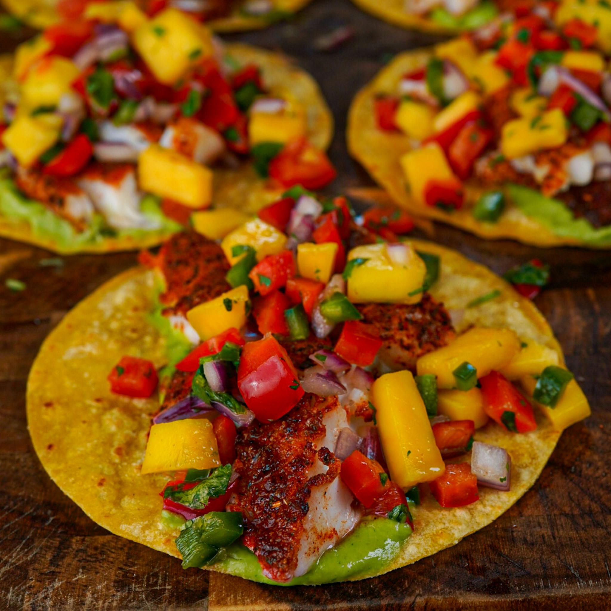 mango salsa fish tacos