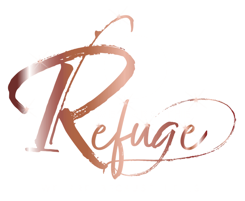 [Image] Logo of the logo for We Are The Refuge which includes the name and the tagline that says "We Are Because He is".