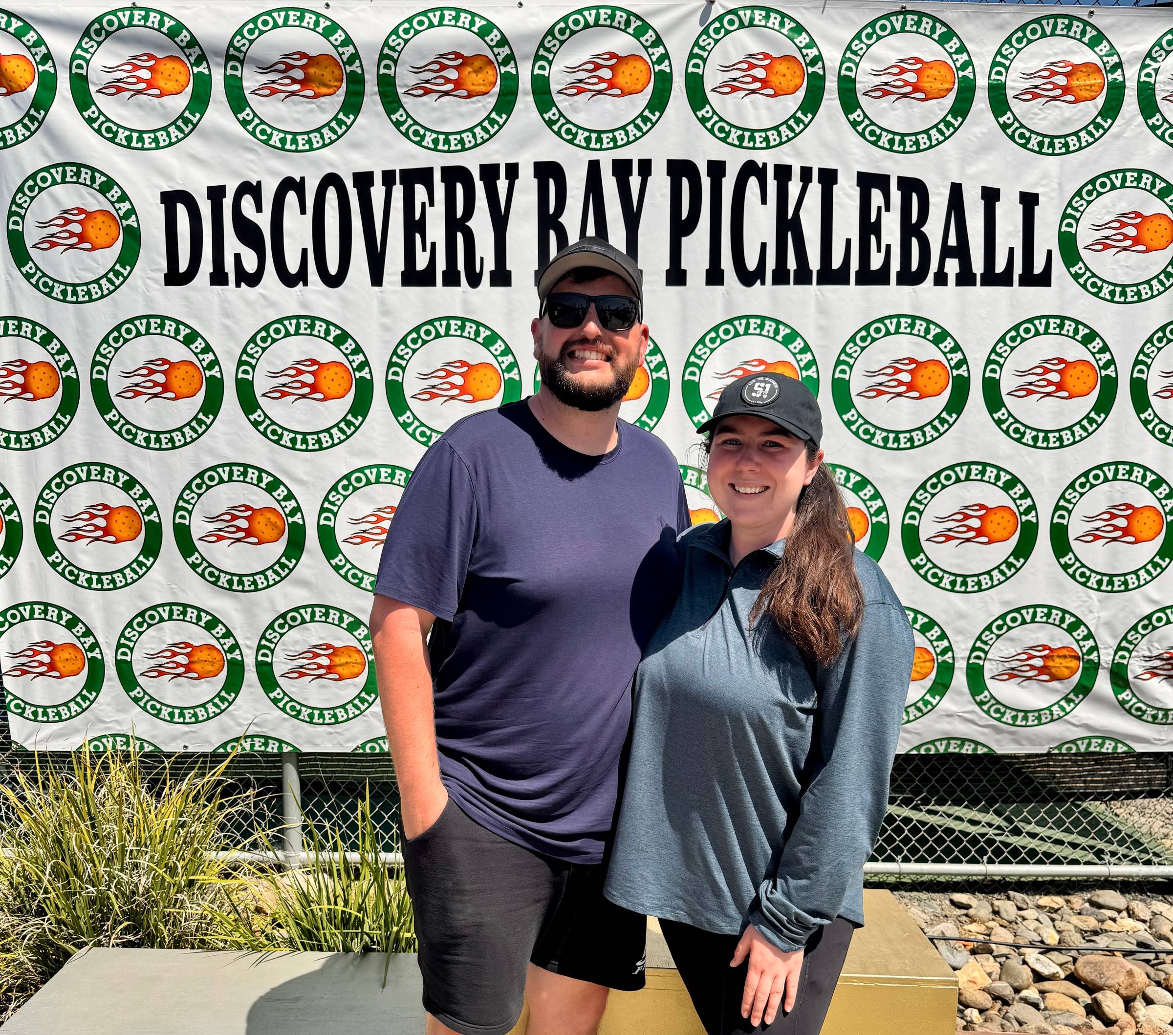 Elaina and Zac at their first pickleball tournament in Discover Bay