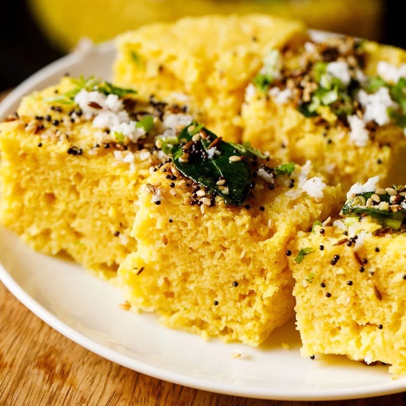 Khaman Dhokla (Savory Gram Flour Cake)