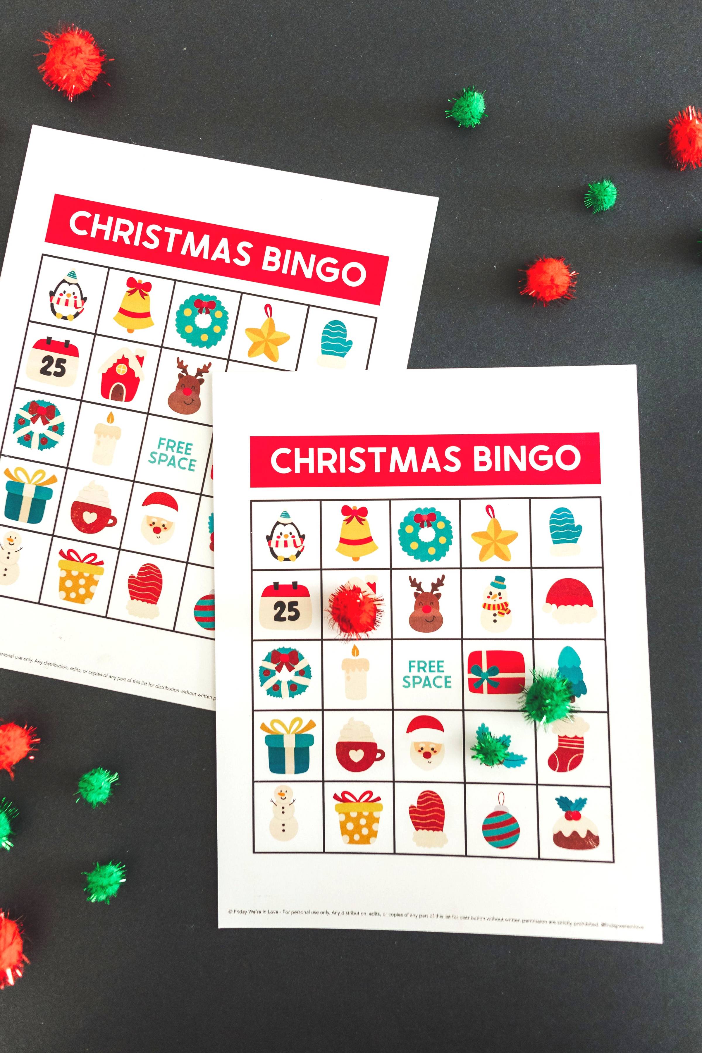 Christmas BINGO free printable downloads. 