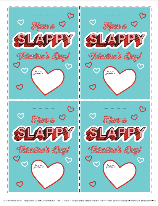 Slap Bracelet Valentine [With Free Printable] - Friday We're In Love