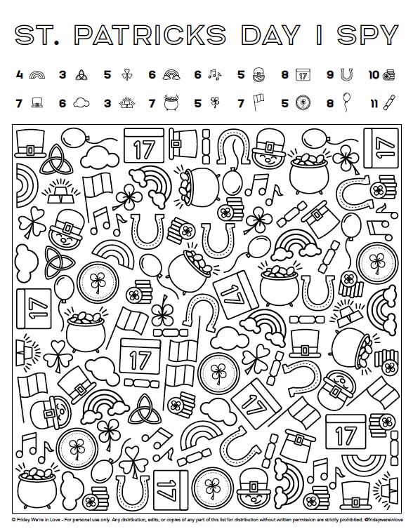 Free St. Patrick's Day I Spy Game - My Pinterventures