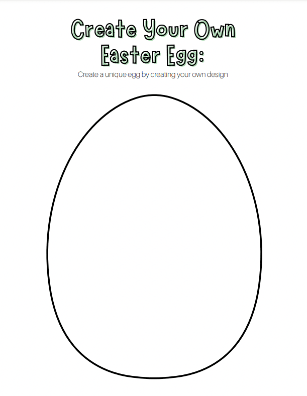 Easter Egg template free printable download. 