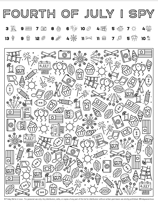 4th of july i spy 4th of july activity sheets friday we re in love