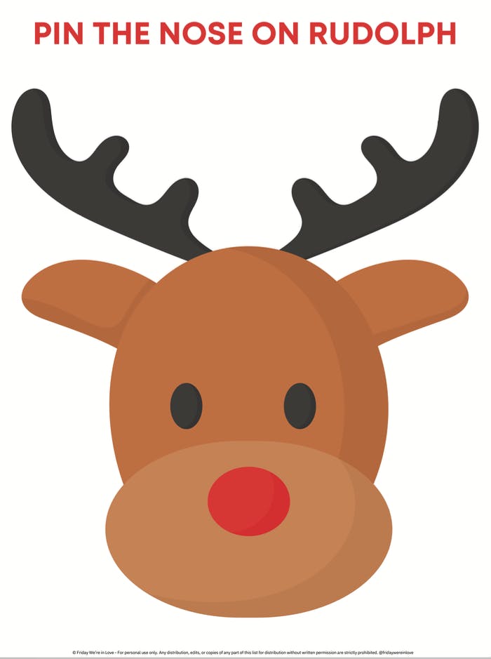 Pin the Nose on Rudolph game. 
