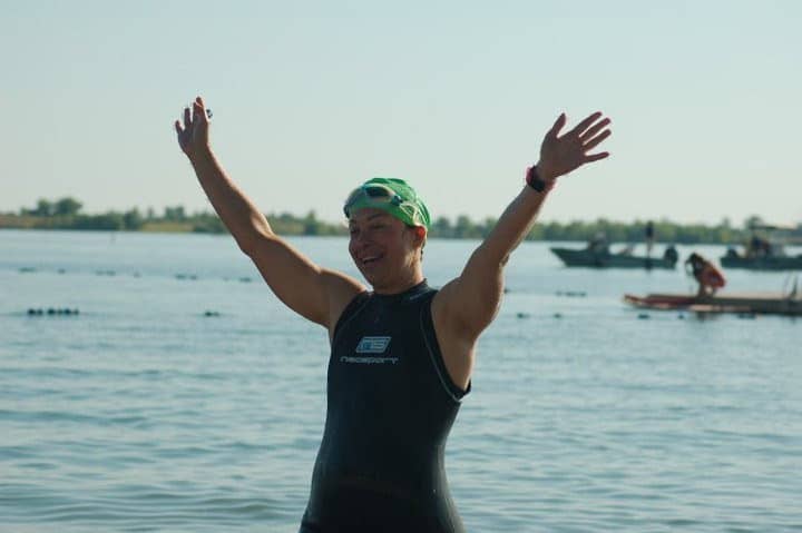 Sara at Half Ironman, Colorado