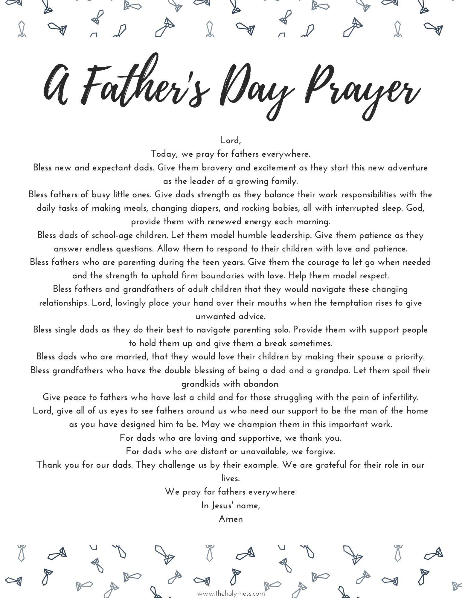 Free Father's Day Prayer PDF