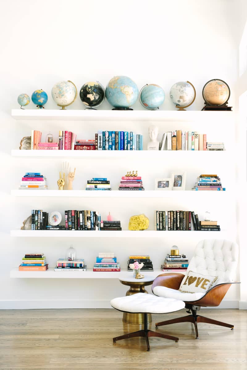 Spruce Up Your Home While Sheltering in Place | Floating bookcase | Globe collection 