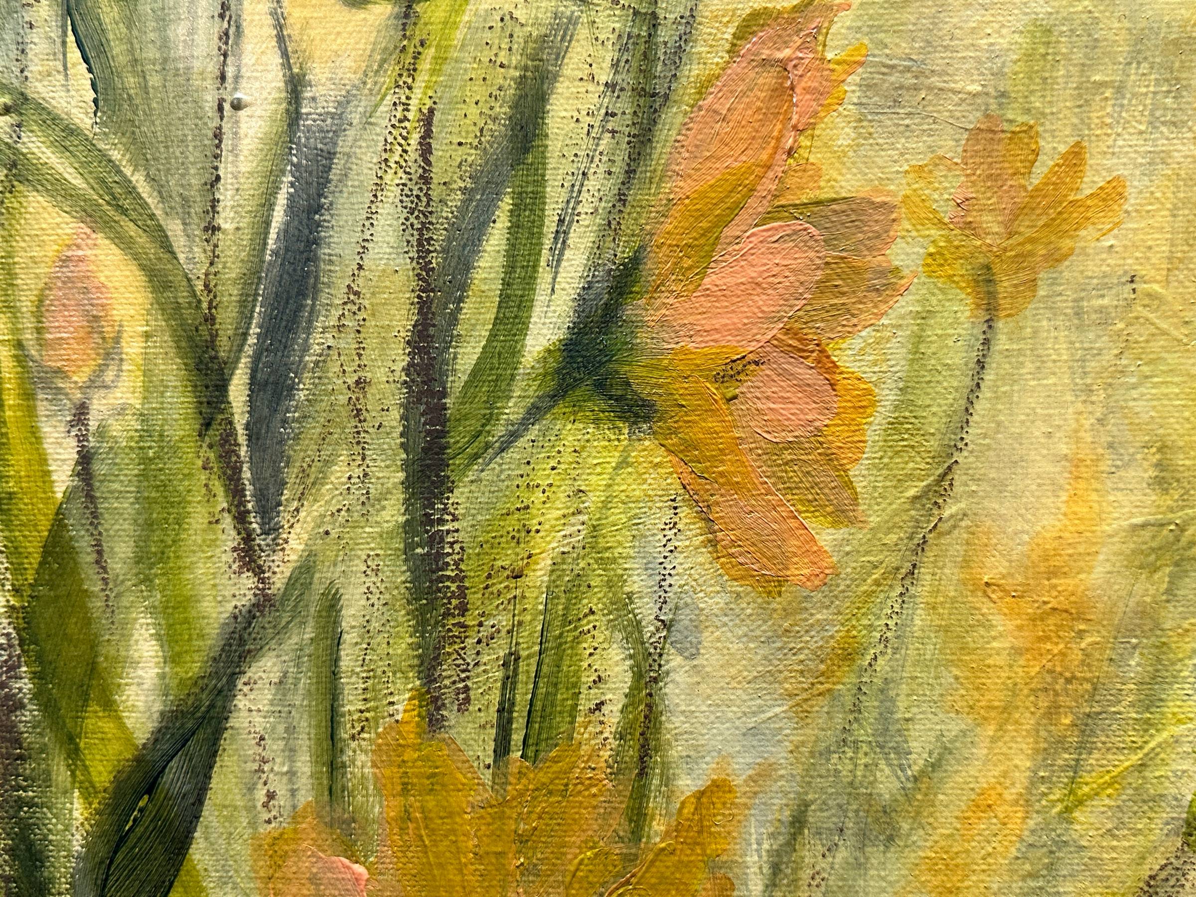 close-up detail of the beginning stages of a work in progress