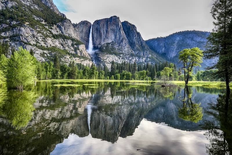 landscape photography of waterfalls