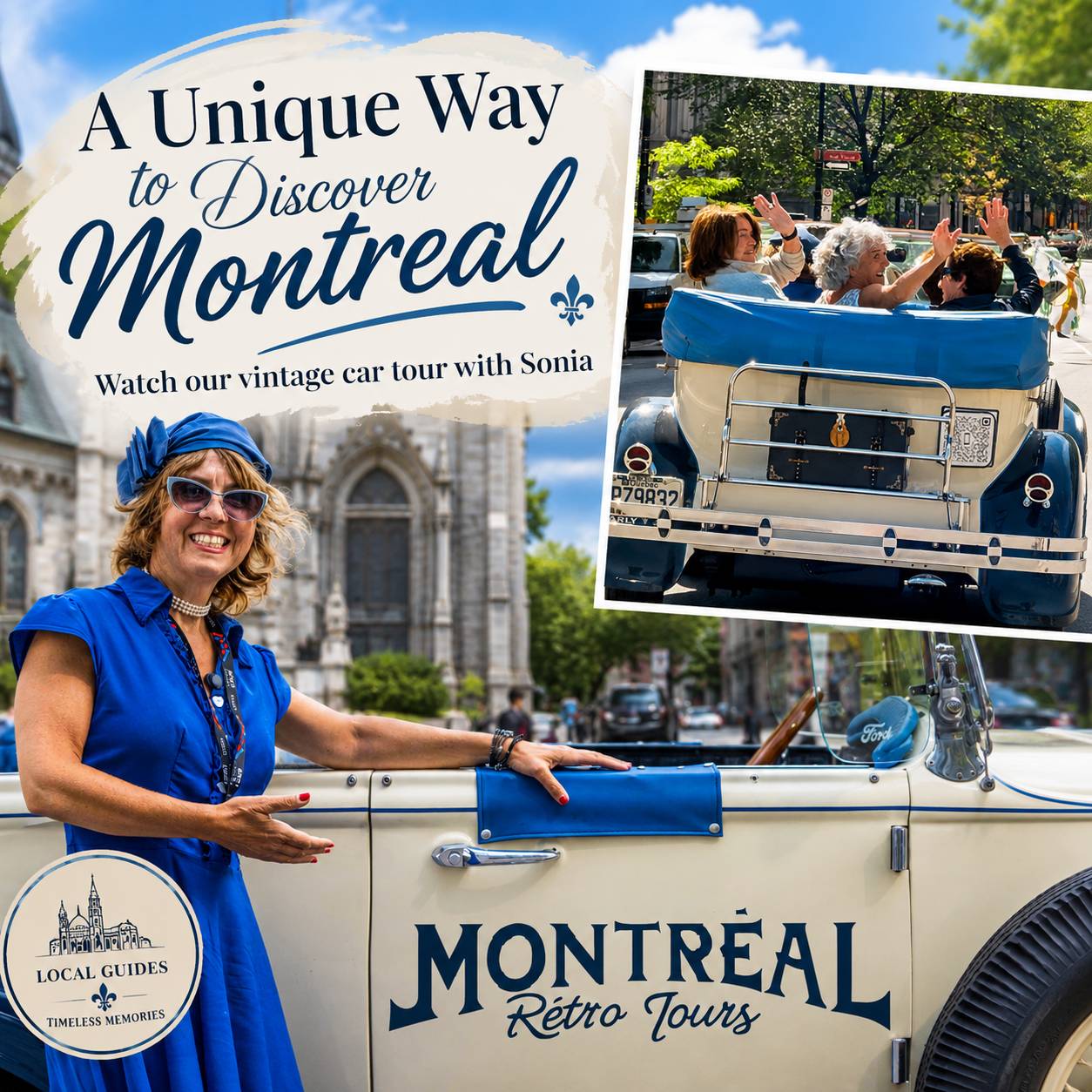 Old Montreal by Vintage Car ? The coolest way to Retro Tour Montreal with Sonia!