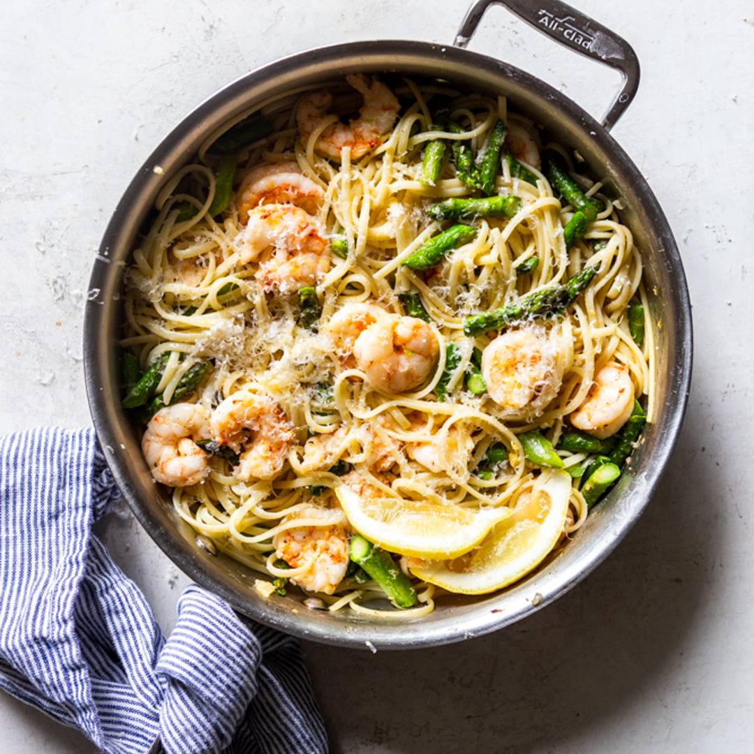 20 minute shrimp and asparagus pasta